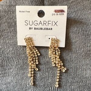 BaubleBar Gold Crystal Dangle Earrings
